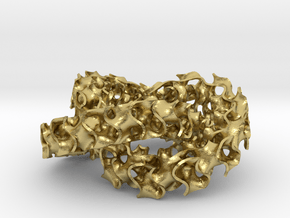 Trefoil Knot with Gyroid in Natural Brass