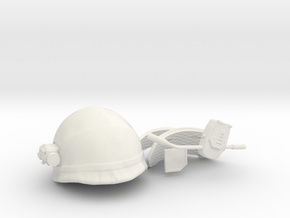 USCM helmet with fabric cover 1/10 scale in White Natural Versatile Plastic