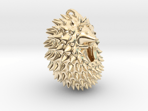 Hedgehog Pendant in 14k Gold Plated Brass