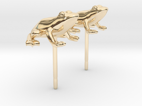 Frog Earrings in 14k Gold Plated Brass