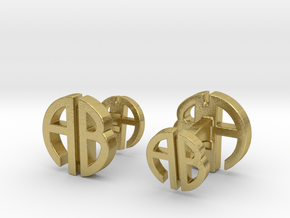 AB Cufflinks in Natural Brass