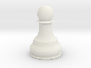 Chess Piece - Single Pawn in White Natural Versatile Plastic