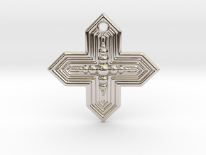 Cross in Rhodium Plated Brass