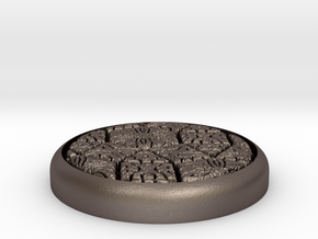 Fancy 1" Circular Miniature Base Plate in Polished Bronzed-Silver Steel