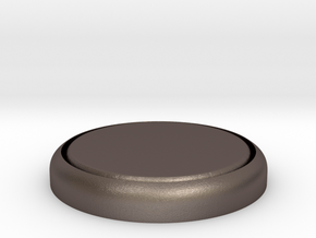 Flat 1" Circular Miniature Base Plate in Polished Bronzed-Silver Steel