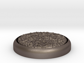 Grassy 1" Circular Miniature Base Plate in Polished Bronzed-Silver Steel