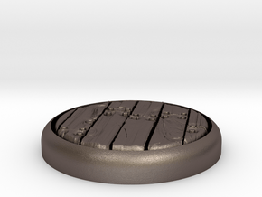 Planks  1" Circular Miniature Base Plate in Polished Bronzed-Silver Steel