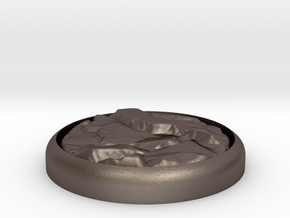 Rocky 1" Circular Miniature Base Plate in Polished Bronzed-Silver Steel