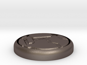 Tech Panel 1" Circular Miniature Base Plate in Polished Bronzed-Silver Steel