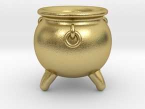 Cauldron miniature in Natural Brass