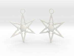 Star Earrings in White Natural Versatile Plastic