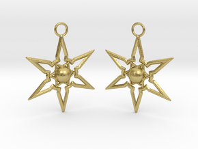 Star Earrings in Natural Brass