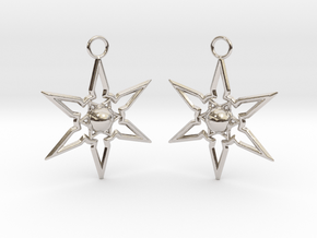 Star Earrings in Rhodium Plated Brass