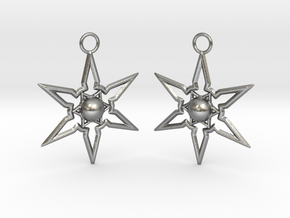 Star Earrings in Natural Silver