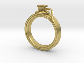 Stethoscope Ring in Natural Brass: 4 / 46.5