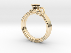 Stethoscope Ring in 14k Gold Plated Brass: 4 / 46.5