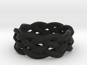 Five-Strand Braid Ring in Black Natural Versatile Plastic