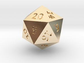 D20 Precision in 14k Gold Plated Brass