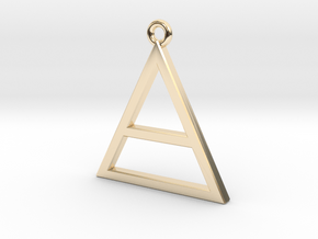 Pure Gold or Silver Triangle, Special Gift  in 14k Gold Plated Brass