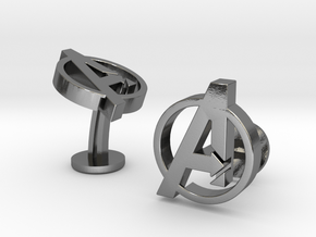 Avengers Cufflinks in Polished Silver