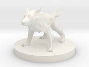 Wolf - Midnight Wolf in White Natural Versatile Plastic