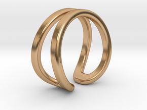Double ring in Polished Bronze