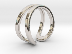 Double ring in Rhodium Plated Brass
