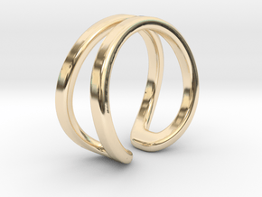 Double ring in 14k Gold Plated Brass