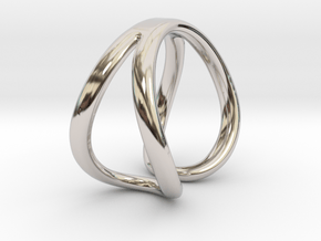 Infinity open ring in Rhodium Plated Brass