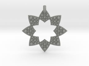 Fractal Flower Pendant in Gray PA12