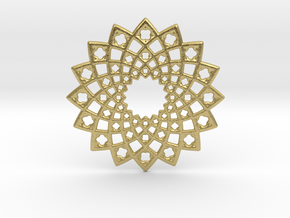 Sunny Fractal Flower Medallion in Natural Brass