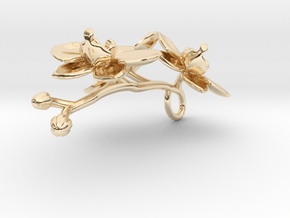 Orchid Pendant in 14K Yellow Gold