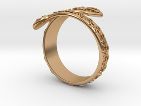 Tentacle ring in Polished Bronze