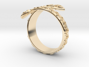 Tentacle ring in 14k Gold Plated Brass