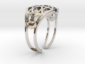 Circles ring in Rhodium Plated Brass