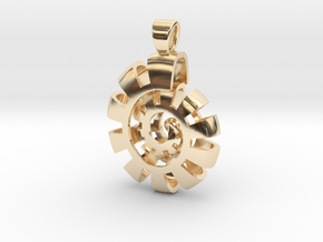 Metaloid fossil [pendant] in 14k Gold Plated Brass