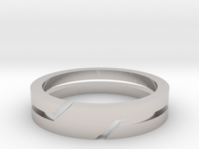 Z double ring in Rhodium Plated Brass
