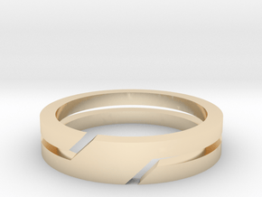 Z double ring in 14k Gold Plated Brass