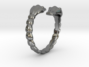 Double snake ring in Fine Detail Polished Silver