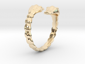 Double snake ring in 14k Gold Plated Brass