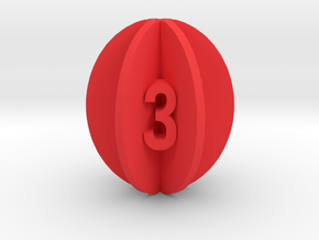 Spheroid Envelope dice Set in Red Processed Versatile Plastic: d6