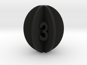 Spheroid Envelope dice Set in Black Natural Versatile Plastic: d6