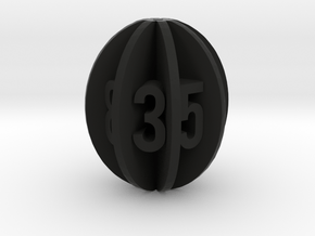 Spheroid Envelope dice Set in Black Natural Versatile Plastic: d8