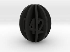 Spheroid Envelope dice Set in Black Natural Versatile Plastic: d10