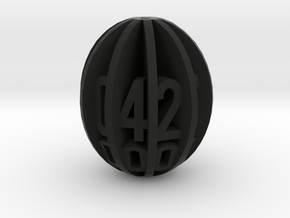 Spheroid Envelope dice Set in Black Natural Versatile Plastic: d00