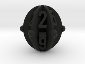 Spheroid Envelope dice Set in Black Natural Versatile Plastic: d12