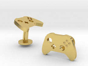 Xbox Controller Cufflinks in Polished Brass