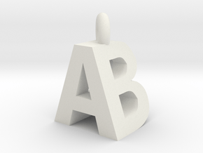 AB pendant top in White Natural Versatile Plastic