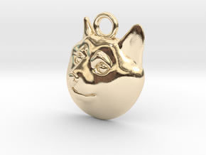 Doge Pendant in 14k Gold Plated Brass