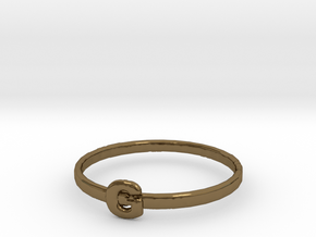 G Ring in Polished Bronze